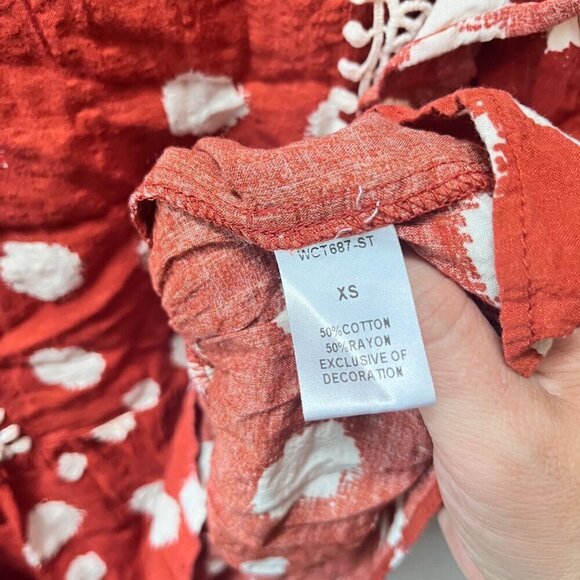 THML Orange and White‎ Ruffle Sleeveless Blouse- Size M - Picture 2 of 5